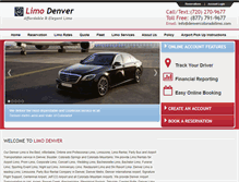 Tablet Screenshot of denvercoloradolimo.com